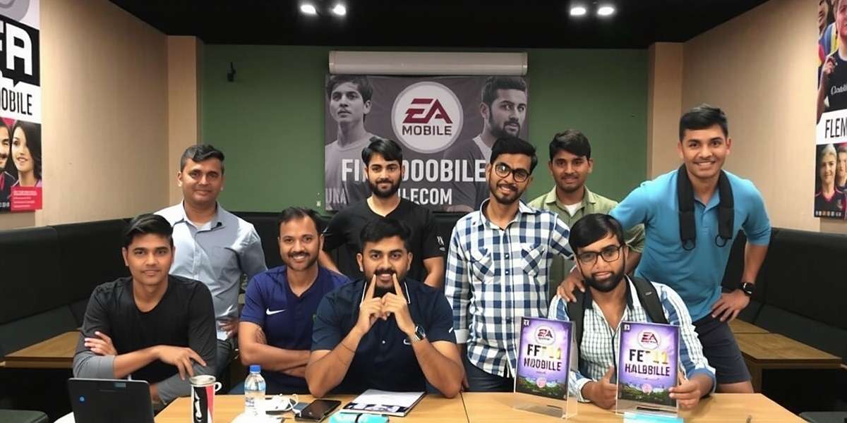 FIFA Mobile Indian community showing players in a local meetup, online forum discussions and tournament posters